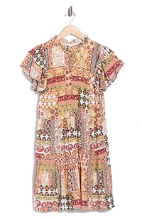 Tiered Short Sleeve Dress