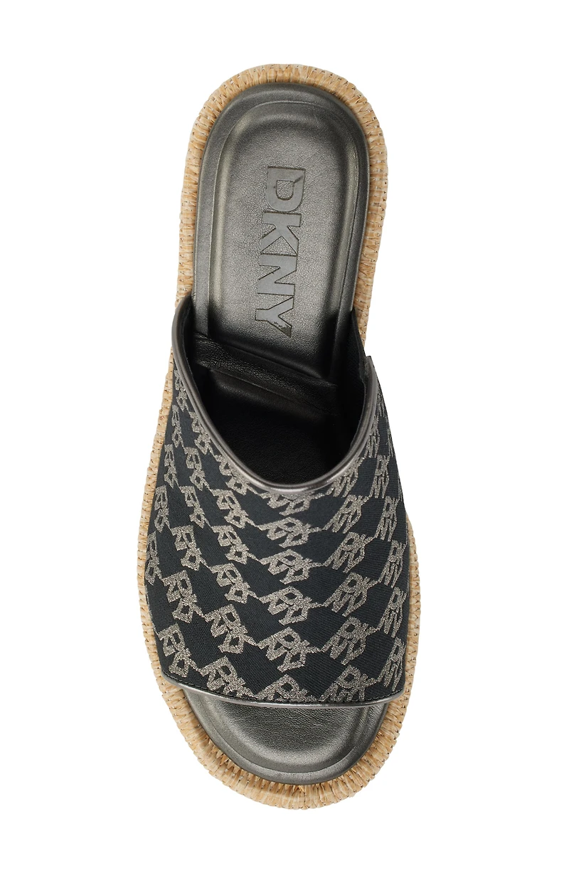 Logo Platform Wedge Sandal