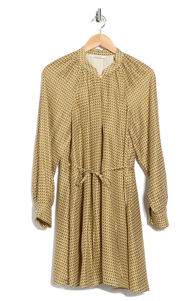 Tulip Geometric Print Long Sleeve Shirtdress