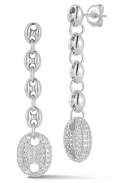 Cubic Zirconia Mariner Link Drop Earrings