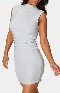 Milan Sleeveless Ruched Metallic Minidress