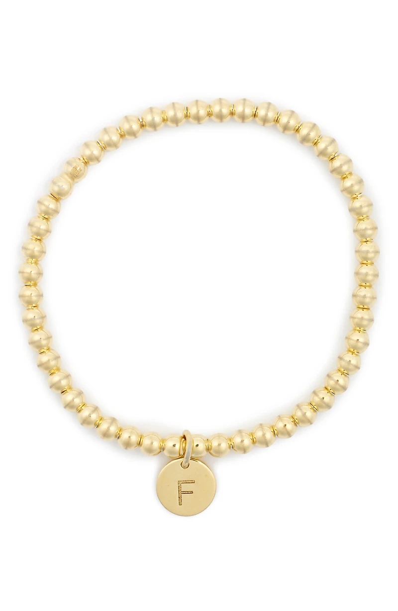 Initial Charm Ball Stretch Bracelet