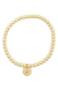 Initial Charm Ball Stretch Bracelet