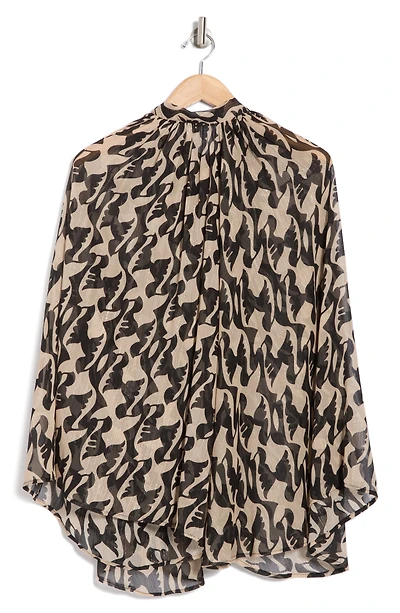Bell Sleeve Mesh Top