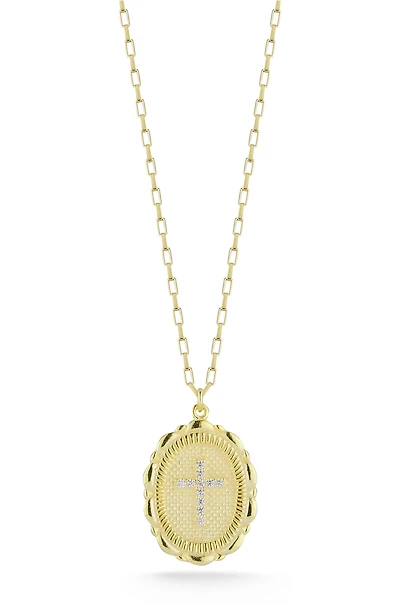 Cubic Zirconia Cross Pendant Necklace