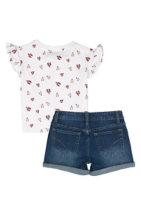 Flutter Sleeve T-Shirt & Shorts Set