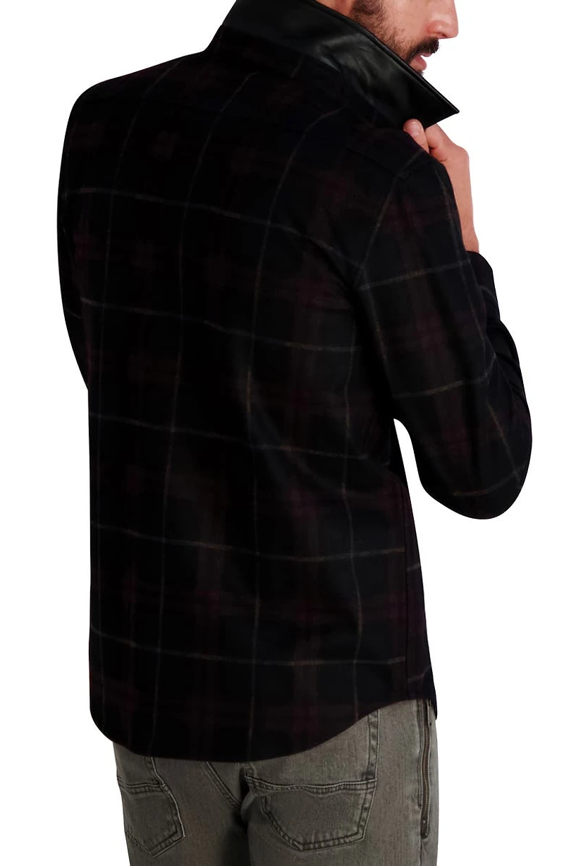 Plaid Ponte Snap-Up Shirt