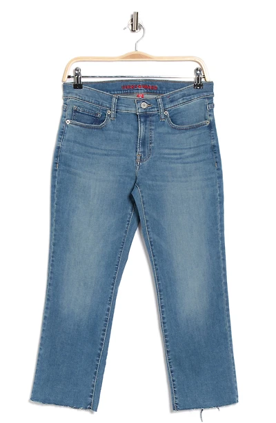 Mid Rise Sweet Crop Raw Hem Jeans