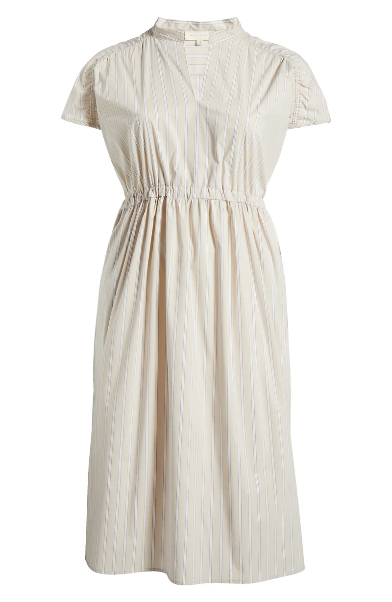 Stripe Poplin Midi Dress