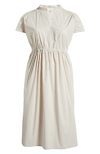 Stripe Poplin Midi Dress