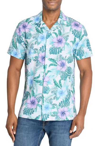 Slim Fit Floral Camp Shirt