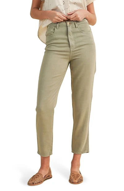 Tencel™ Lyocell Crop Straight Leg Pants