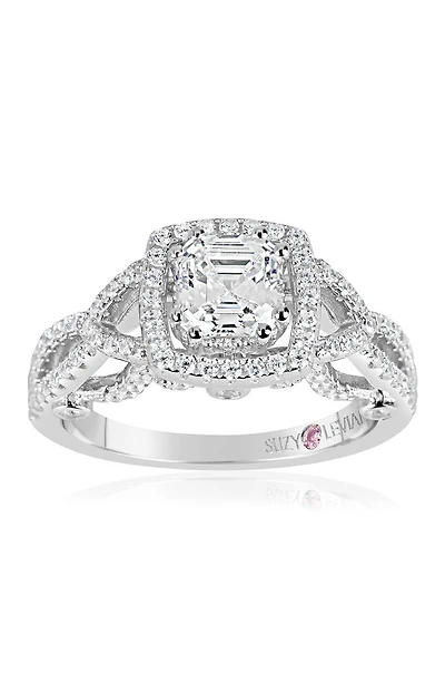 Sterling Silver Asscher-Cut White CZ Ring