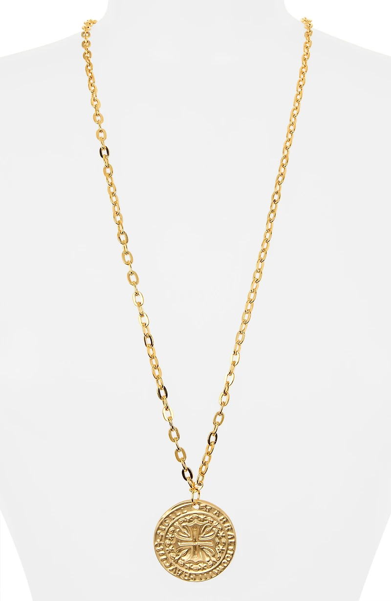 Cross Coin Pendant Necklace
