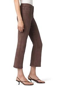 High Waist Crop Bootcut Corduroy Pants