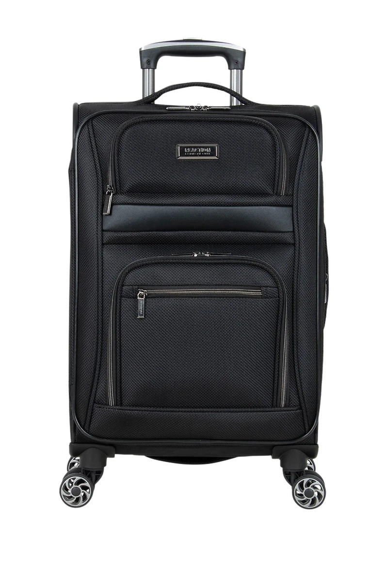 Rugged Roamer 20-Inch Dobby Softside Expandable Spinner Carry-On Luggage