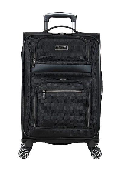 Rugged Roamer 20-Inch Dobby Softside Expandable Spinner Carry-On Luggage