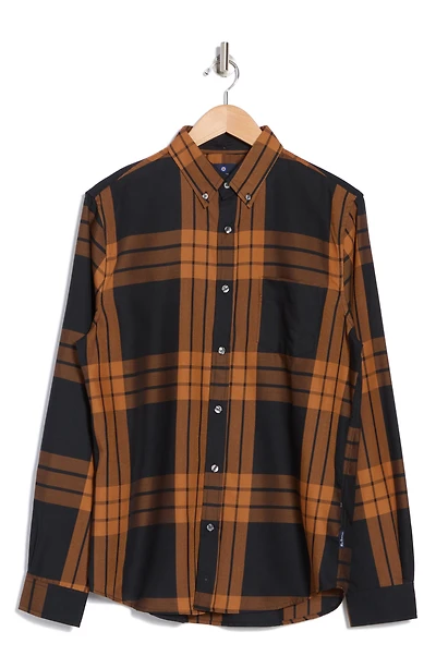 Plaid Twill Long Sleeve Button-Up Shirt