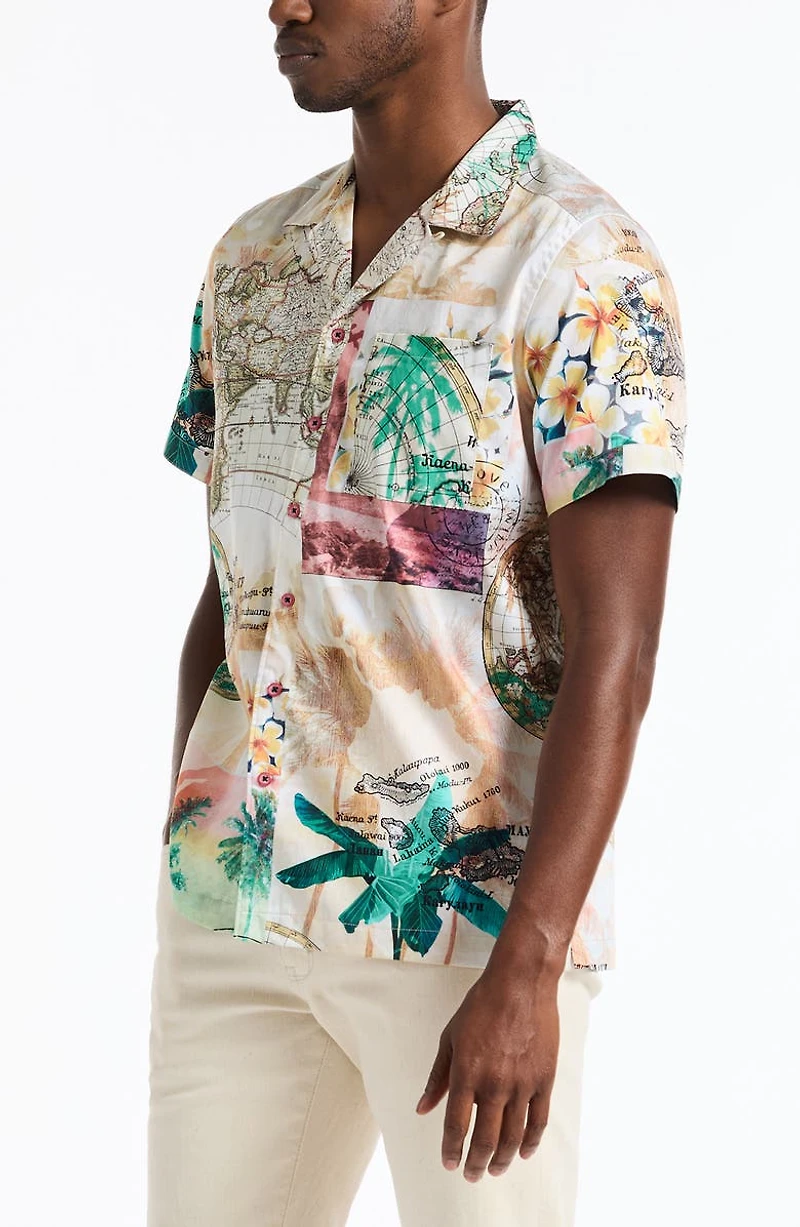 Boone Short Sleeve Cotton Button-Up Shirt