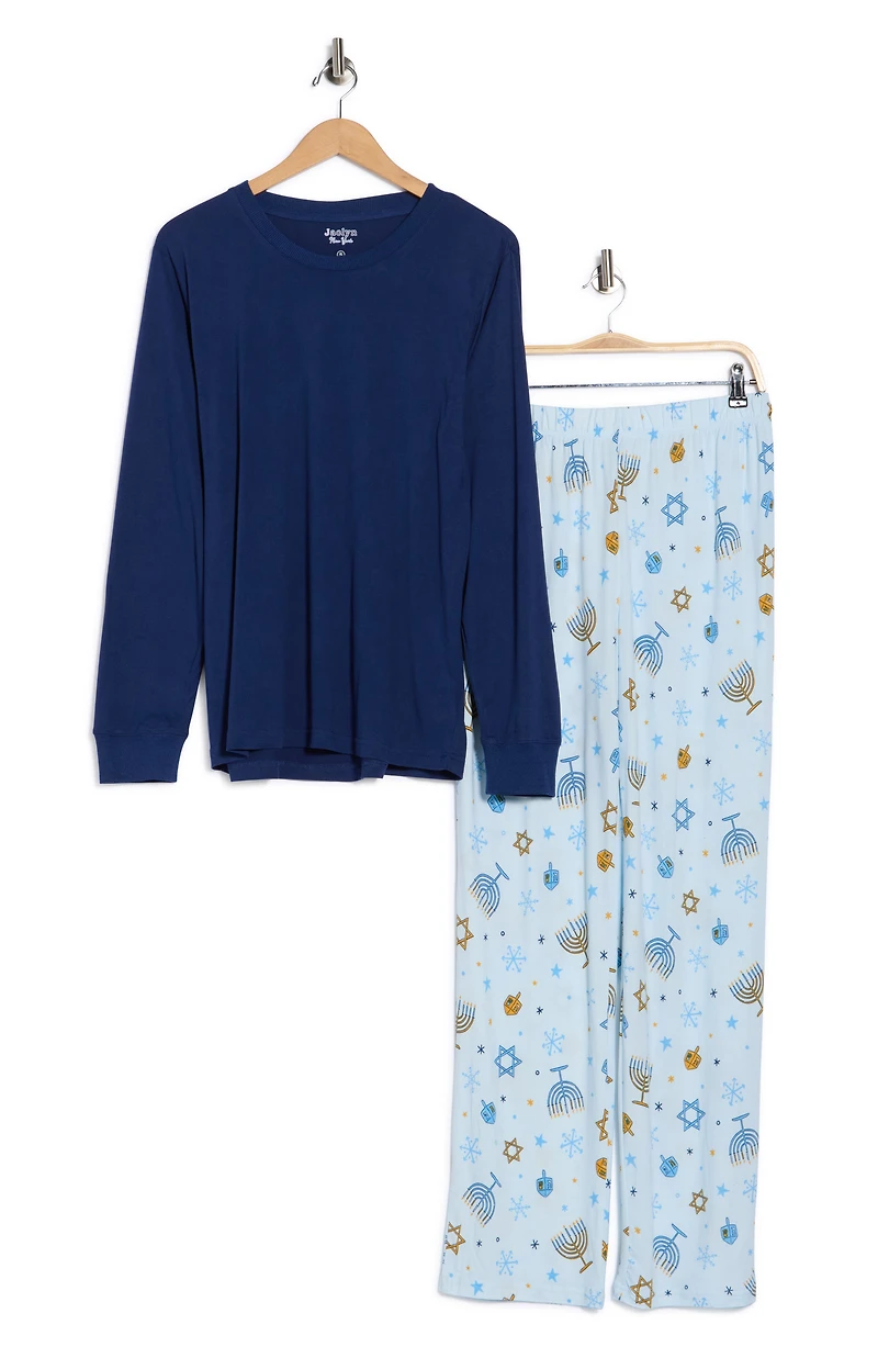 Dad Matching Family Hanukkah Print Shirt & Pants Pajamas