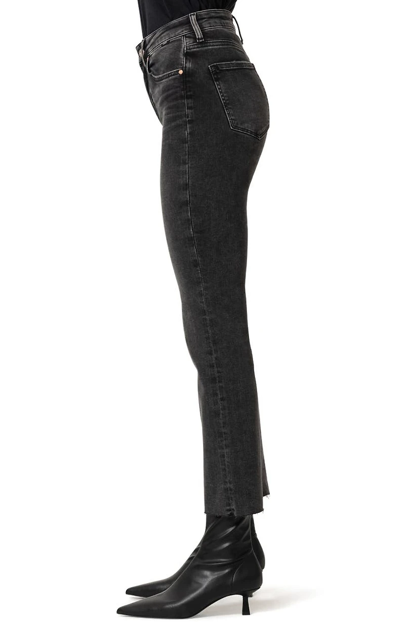 Anika Raw Hem High Waist Crop Flare Jeans