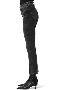 Anika Raw Hem High Waist Crop Flare Jeans