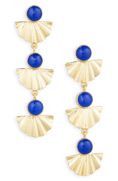 Lapis Lazuli Linear Drop Earrings