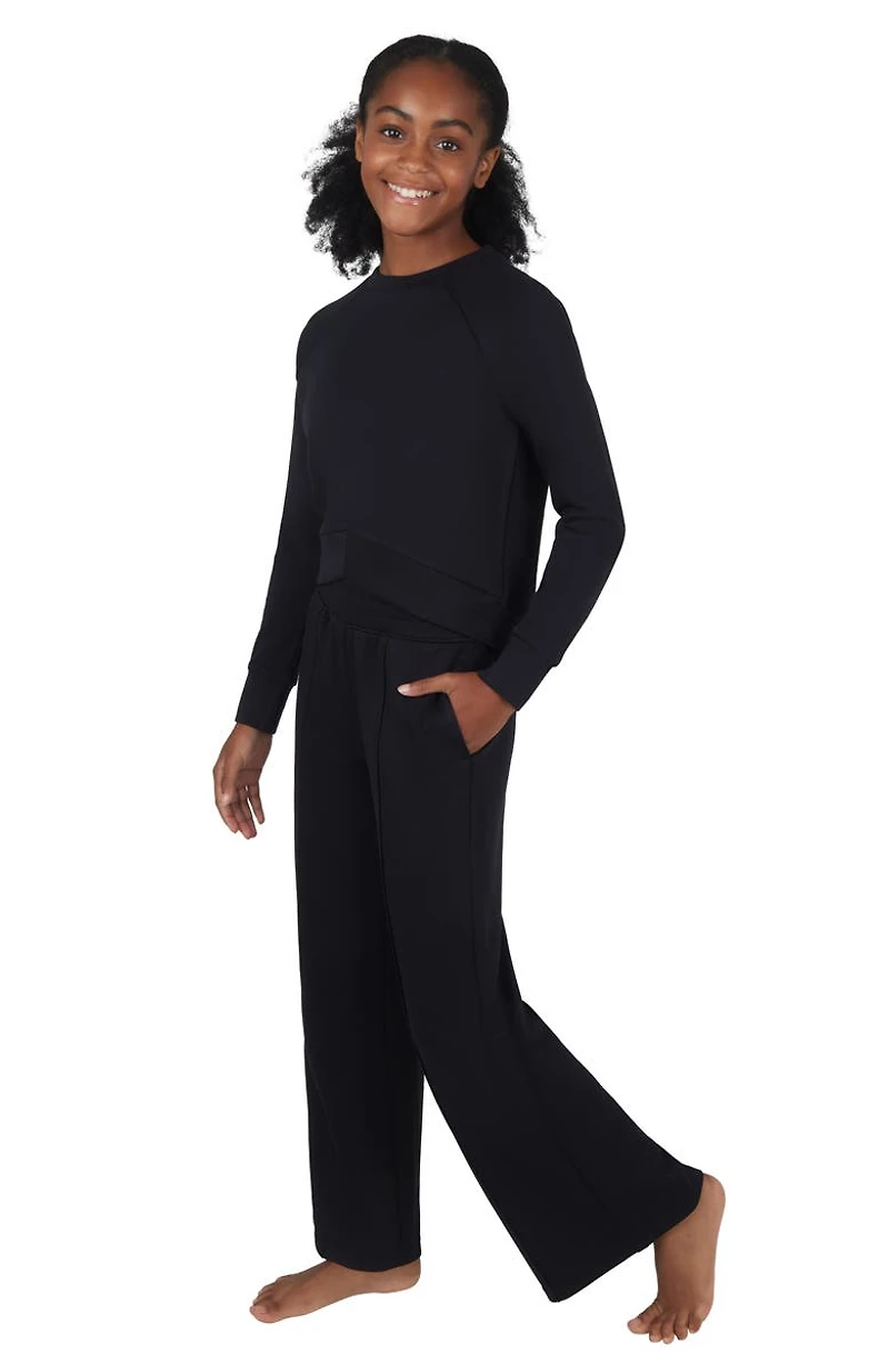 Kids' Scuba Knit Sweatshirt & Wide Leg Pants Set