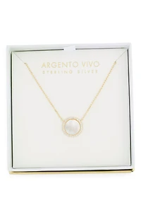 Mother-of-Pearl Disc Pendant Necklace