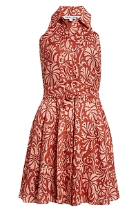 Beau Floral Sleeveless Linen Shirtdress