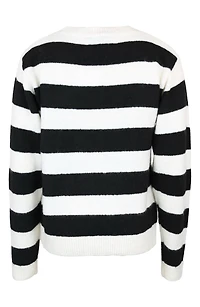 Kids' Sequin Bow Stripe Sweater