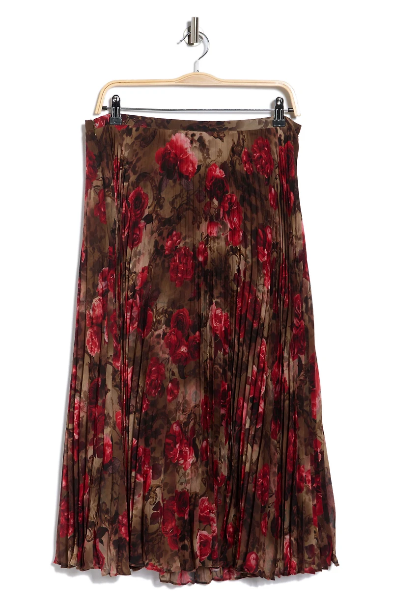 Fernanda Floral Pleated Midi Skirt