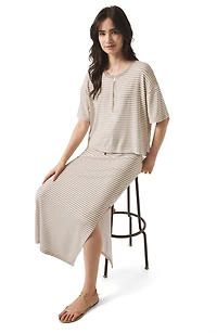 Brooke Stripe Short Sleeve Half Zip T-Shirt