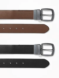 Faux-Leather Reversible Belt