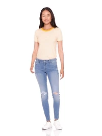 Mid-Rise Distressed Rockstar Super Skinny Jeans for Women