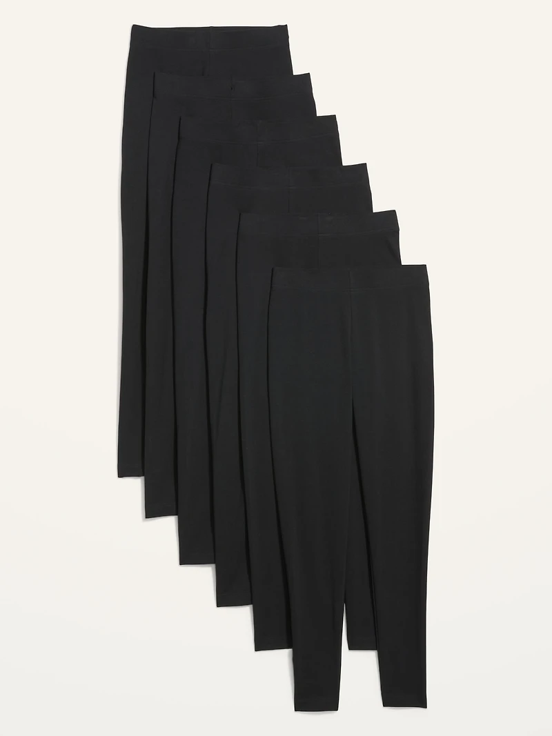 High-Waisted Fashion Layering Leggings 6-Pack