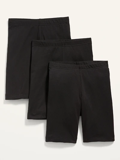 Long Jersey Biker Shorts 3-Pack for Girls