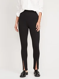 Extra High-Waisted Stevie Split-Front Skinny Pants