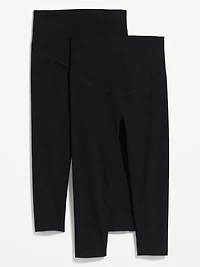 Maternity 2-Pack Full-Panel Cropped Jersey Leggings