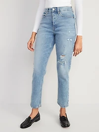 Curvy Extra High-Waisted Button-Fly Straight Jeans