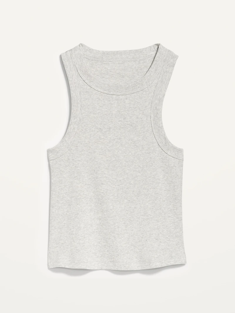 Snug Rib-Knit Crop Tank Top