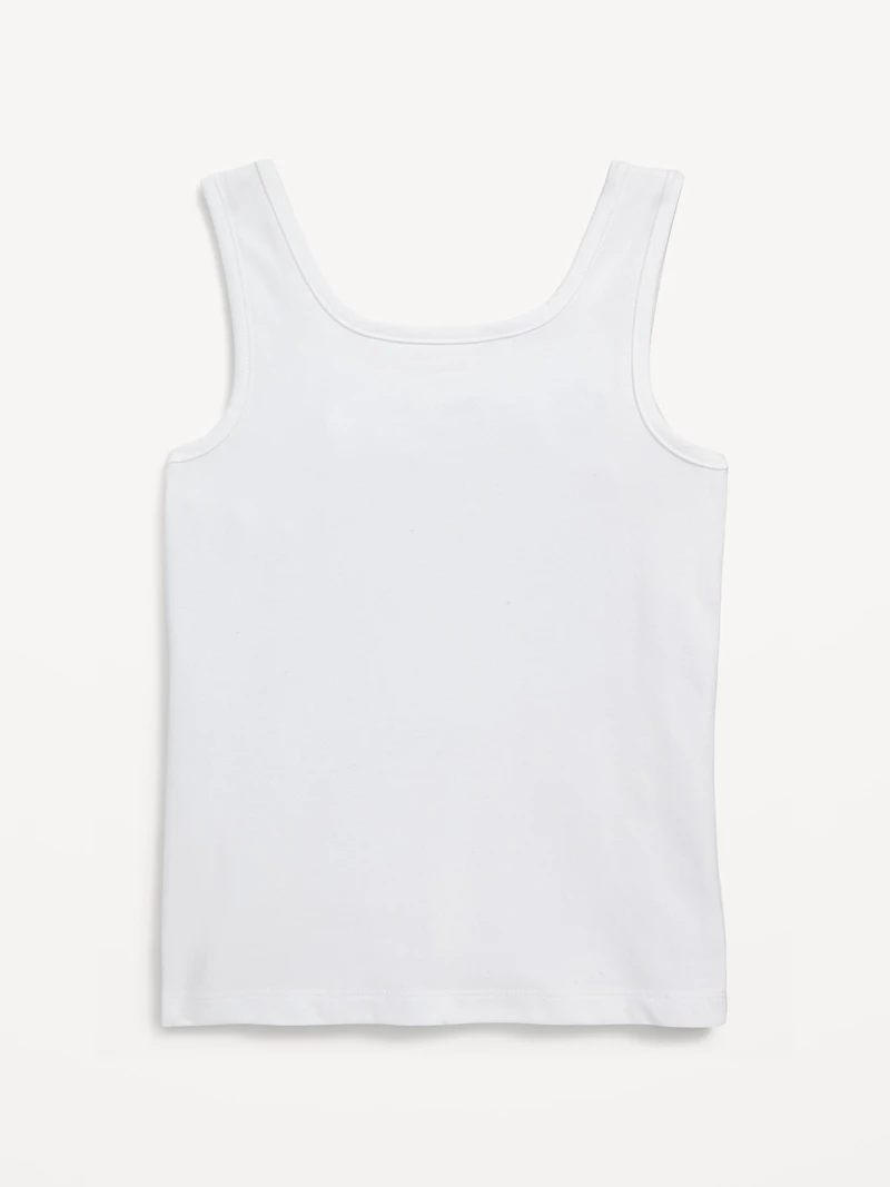 Solid Fitted Tank Top for Girls