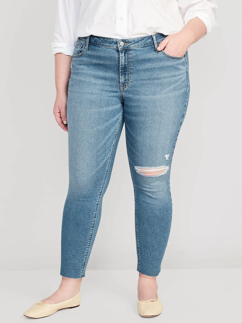 Mid-Rise Rockstar Super-Skinny Ankle Jeans