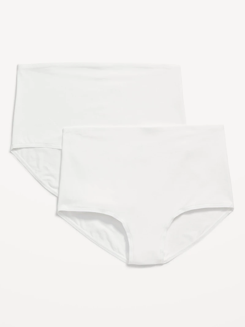 Maternity 2-Pack Rollover-Waist Jersey Hipster Underwear