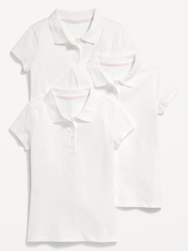 Uniform Pique Polo Shirt 3-Pack for Girls