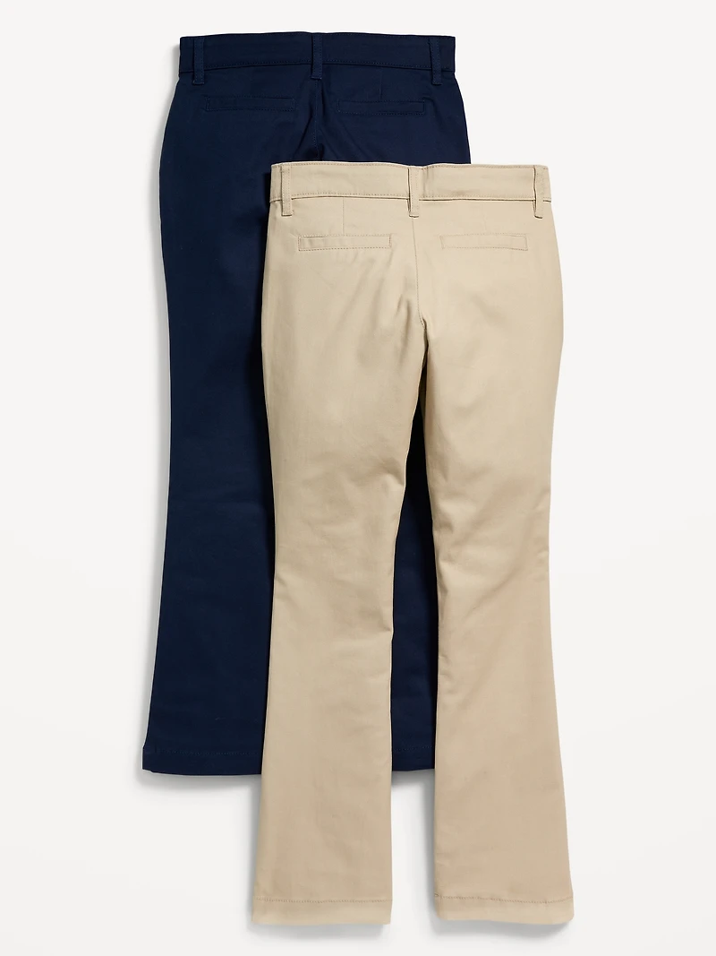School Uniform Skinny Chino Pants 2-Pack for Girls