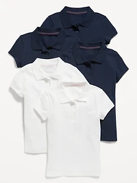 Uniform Pique Polo Shirt 5-Pack for Girls