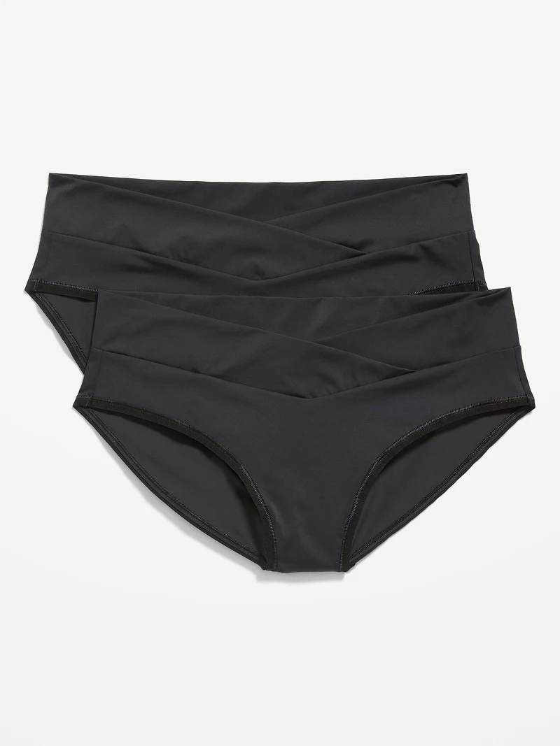 Maternity Low-Rise No-Show Bikini Underwear 2-Pack