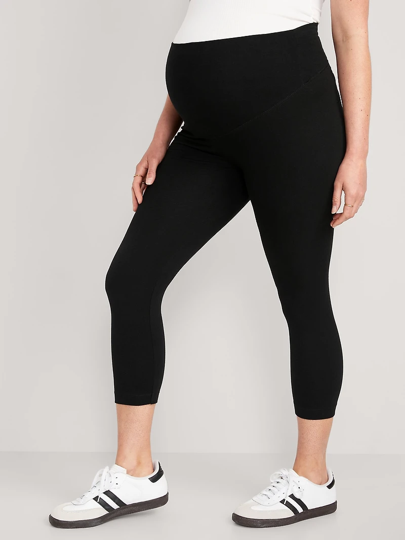Maternity 2-Pack Full-Panel Cropped Jersey Leggings