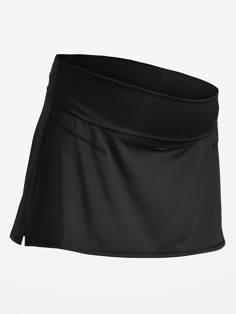 Maternity Rollover-Waist PowerSoft Skort